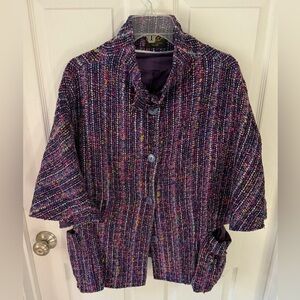 Tion Design Purple Multicolor Cape Jacket